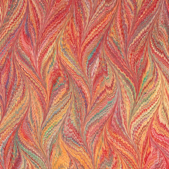 Hand Marbled Paper Butterfly Pattern in Red Multi ~ Berretti Marbled Arts